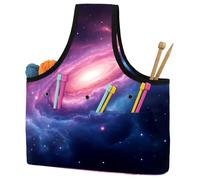 KengjuTesu Fancy Purple Starry Sky Yarn Bag, Crochet Bag and Tote Organizer, Twill Fabric Portable Yarn Storage Bags for Crochet Hooks, Crochet Accessories Knitting Bag for Crochet Lovers