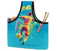 KengjuTesu Goal Soccer Yarn Bag, Crochet Bag and Tote Organizer, Twill Fabric Portable Yarn Storage Bags for Crochet Hooks, Crochet Accessories Knitting Bag for Crochet Lovers