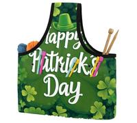 KengjuTesu Green St. Parikh's Clover Yarn Bag, Crochet Bag and Tote Organizer, Twill Fabric Portable Yarn Storage Bags for Crochet Hooks, Crochet Accessories Knitting Bag for Crochet Lovers