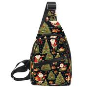 KengjuTesu Happy Christmas a Crossbody Sling Backpack Sling Bag for Workout Running Traveling Hiking, Crossbody Fanny Packs Chest Bag with Adjustable Strap for Women Men