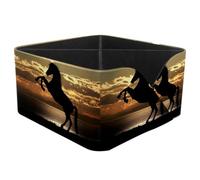 KengjuTesu Horse under Sunset Desktop Organizer Pen Holder, Rectangular Pencil Cup for Office, Study and Makeup Stations