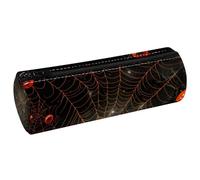 KengjuTesu PU Leather Pencil Case, Pencil Pouch with Zipper, Halloween Spider Web a Pen Bag Office Supplies Stationery Organizer for Teens Girls Student Adults