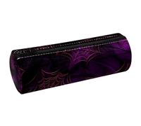 KengjuTesu PU Leather Pencil Case, Pencil Pouch with Zipper, Halloween Spider Web D Pen Bag Office Supplies Stationery Organizer for Teens Girls Student Adults