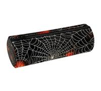 KengjuTesu PU Leather Pencil Case, Pencil Pouch with Zipper, Halloween Web Pen Bag Office Supplies Stationery Organizer for Teens Girls Student Adults