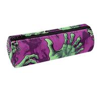 KengjuTesu PU Leather Pencil Case, Pencil Pouch with Zipper, Halloween Zombie Hands E Pen Bag Office Supplies Stationery Organizer for Teens Girls Student Adults