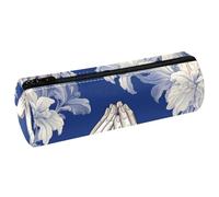 KengjuTesu PU Leather Pencil Case, Pencil Pouch with Zipper, Praying Hands J Pen Bag Office Supplies Stationery Organizer for Teens Girls Student Adults
