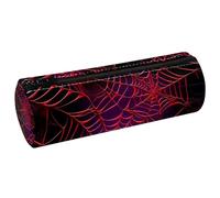 KengjuTesu PU Leather Pencil Case, Pencil Pouch with Zipper, Scary Halloween Spider Web Pen Bag Office Supplies Stationery Organizer for Teens Girls Student Adults