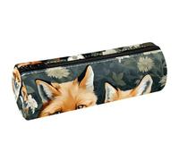 KengjuTesu PU Leather Pencil Case, Pencil Pouch with Zipper, Spring Fox K Pen Bag Office Supplies Stationery Organizer for Teens Girls Student Adults