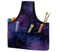 KengjuTesu Purple Starry Sky Yarn Bag, Crochet Bag and Tote Organizer, Twill Fabric Portable Yarn Storage Bags for Crochet Hooks, Crochet Accessories Knitting Bag for Crochet Lovers