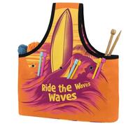 KengjuTesu Ride The Wave Yarn Bag, Crochet Bag and Tote Organizer, Twill Fabric Portable Yarn Storage Bags for Crochet Hooks, Crochet Accessories Knitting Bag for Crochet Lovers