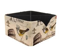 KengjuTesu Romantic Rome Desktop Organizer Pen Holder, Rectangular Pencil Cup for Office, Study and Makeup Stations