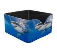 KengjuTesu Shark under the Sea Desktop Organizer Pen Holder, Rectangular Pencil Cup for Office, Study and Makeup Stations