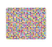 KengjuTesu Small Mouse Pad Desk Pad, Office Mouse Mat Non-Slip Rubber Base, Mousepad for Computer Laptop 28x22cm,Colorful Love Hearts Pattern