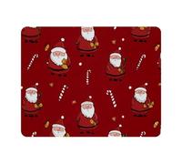KengjuTesu Small Mouse Pad Desk Pad, Office Mouse Mat Non-Slip Rubber Base, Mousepad for Computer Laptop 28x22cm,Cartoon Candy Canes Santa