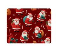 KengjuTesu Small Mouse Pad Desk Pad, Office Mouse Mat Non-Slip Rubber Base, Mousepad for Computer Laptop 28x22cm,Candy Canes Christmas Santa