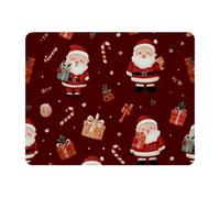 KengjuTesu Small Mouse Pad Desk Pad, Office Mouse Mat Non-Slip Rubber Base, Mousepad for Computer Laptop 28x22cm,Red Santa Candy Canes