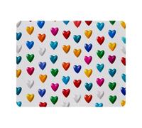 KengjuTesu Small Mouse Pad Desk Pad, Office Mouse Mat Non-Slip Rubber Base, Mousepad for Computer Laptop 28x22cm,Colorful Love Hearts