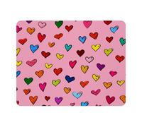 KengjuTesu Small Mouse Pad Desk Pad, Office Mouse Mat Non-Slip Rubber Base, Mousepad for Computer Laptop 28x22cm,Colorful Love Hearts Pink