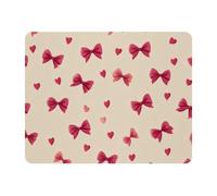 KengjuTesu Small Mouse Pad Desk Pad, Office Mouse Mat Non-Slip Rubber Base, Mousepad for Computer Laptop 28x22cm,Pink Bows Love Hearts