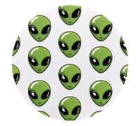 KengjuTesu Small Mouse Pad Desk Pad, Office Mouse Mat Non-Slip Rubber Base, Mousepad for Computer Laptop 25cm,Green Alien Pattern