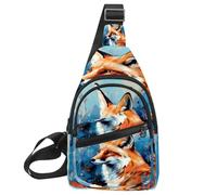 KengjuTesu Spring Fox S Crossbody Sling Backpack Sling Bag for Workout Running Traveling Hiking, Crossbody Fanny Packs Chest Bag with Adjustable Strap for Women Men