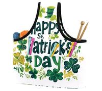 KengjuTesu St. Parikh's Clover Leaf Yarn Bag, Crochet Bag and Tote Organizer, Twill Fabric Portable Yarn Storage Bags for Crochet Hooks, Crochet Accessories Knitting Bag for Crochet Lovers