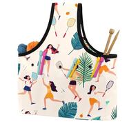 KengjuTesu Summer Badminton Sport Yarn Bag, Crochet Bag and Tote Organizer, Twill Fabric Portable Yarn Storage Bags for Crochet Hooks, Crochet Accessories Knitting Bag for Crochet Lovers