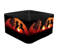 KengjuTesu Sunset Horses Combat Shadow Ruins Desktop Organizer Pen Holder, Rectangular Pencil Cup for Office, Study and Makeup Stations