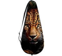 KengjuTesu Tennis Racket Cover with Adjustable Shoulder Strap, Tennis Bag Racquet Cover Holder for Beginner Tennis Players,Vicious Leopard I