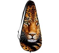 KengjuTesu Tennis Racket Cover with Adjustable Shoulder Strap, Tennis Bag Racquet Cover Holder for Beginner Tennis Players,Vicious Leopard O
