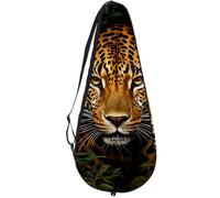 KengjuTesu Tennis Racket Cover with Adjustable Shoulder Strap, Tennis Bag Racquet Cover Holder for Beginner Tennis Players,Vicious Leopard B
