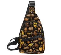 KengjuTesu Thanksgiving Acorn Crossbody Sling Backpack Sling Bag for Workout Running Traveling Hiking, Crossbody Fanny Packs Chest Bag with Adjustable Strap for Women Men