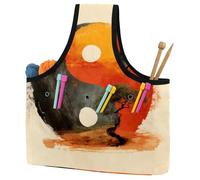 KengjuTesu Treen Yin and Yang Yarn Bag, Crochet Bag and Tote Organizer, Twill Fabric Portable Yarn Storage Bags for Crochet Hooks, Crochet Accessories Knitting Bag for Crochet Lovers