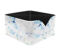KengjuTesu Watercolor Marble Print Desktop Organizer Pen Holder, Rectangular Pencil Cup for Office, Study and Makeup Stations