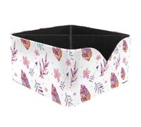 KengjuTesu Watercolor Pink Leaves Flowers Desktop Organizer Pen Holder, Rectangular Pencil Cup for Office, Study and Makeup Stations