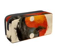 KengjuTesu Waterproof Pencil Case, Treen Yin and Yang Pen Bag with Zipper, Pencil Pouch Office Supplies Stationery Organizer for Teens Girls Student Adults