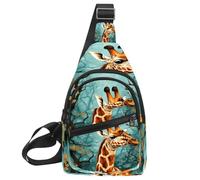 KengjuTesu Wild Giraffes K Crossbody Sling Backpack Sling Bag for Workout Running Traveling Hiking, Crossbody Fanny Packs Chest Bag with Adjustable Strap for Women Men
