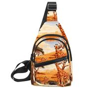 KengjuTesu Wild Giraffes S Crossbody Sling Backpack Sling Bag for Workout Running Traveling Hiking, Crossbody Fanny Packs Chest Bag with Adjustable Strap for Women Men