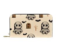 KengjuTesu Women's Zip Around Wallet and Phone Clutch, Tombstone Mummies Bat,Travel Purse Leather Clutch Bag Card Holder Organizer Wristlets Wallets