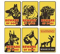 kengtou Warning Dog Metal Sign Beware of Dog tin Signs for Doors Yard Fence Wall House gate Sign Farm Garden Wall Decor 12 X 16 Inch