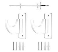 KenHLun 2PCS Transparent Sword Wall Mount Lightsaber Wall Mount,Suitable for Katana Sword,Demon Slayer Sword,Samurai Sword.Sword Stand 7mm Thick with 4 Screws
