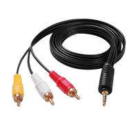 KenHLun 3.5mm to RCA AV Camcorder Video Output Cable,3.5mm Aux to 3 RCA Male Plug Stereo Audio Video Cable for Smartphones Tablets MP3 Speakers Home Theaters TV DVD Set-top Boxes 5ft/1.5m