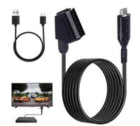 KenHLun SCART to HDMI Converter with USB Cable, SCART Lead to HDMI Adapter for DVD Player to TV VHS STB Xbox PS3 Player Monitor Projector Sky Blu-Ray 1080P Plug and Play