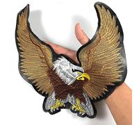 KENID 26cm Large Size Leather Embroidered Biker Patches For Jeans Men Jacket Clothing Eagle Animal Punk Style Patch Stickers On Motorcycle Parches