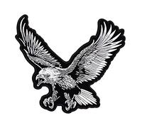 KENID 30cm Large Black brave Eagle patches Cloth Clothing Embroidery Punk Rock Bike Patch Large Embroidery Biker Patch Motorcycle Clothes Patch