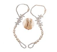 Kenjudess Bohemian Handmade Starfish Barefoot Sandals with Pearl 2pcs Beach Foot Chain with Toe Ring for Bride Wedding Crystal Beaded Anklet Slave Bracelet Jewelry for Women, normal, Crystal