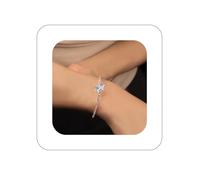 Kenjudess Dainty Gold Sliver Rhinestones Bracelets for Women Teen Girls Sparkly Classic Cubic Zirconia Single Row Adjustable Bangle Jewelry Accessories, normal, Zinc, artificial zircon