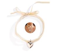 Kenjudess Punk Metal Heart Pendant Velvet Choker Necklace Gothic Large Puffy Love Heart Long Wrap Neck Tie Y2K Cosplay Party Neck Accessories for Women, Zinc, No Gemstone