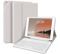 kenke Case with Keyboard for iPad 9th/8th/7th Generation 10.2 inch 2021/2020/2019 Detachable Wireless Bluetooth Keyboard Cover Thin & Light with Left Side Pencil Holder Auto Wake/Sleep(Gray)
