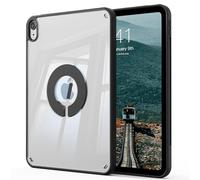 KenKe Clear Case for iPad A16 11th Generation 2025 11-inch/10th Generation 2022 10.9 inch, Magnetic Attraction Lightweight Cover, Transparent Hard Acrylic Back, Shockproof Impact Resistant, Black